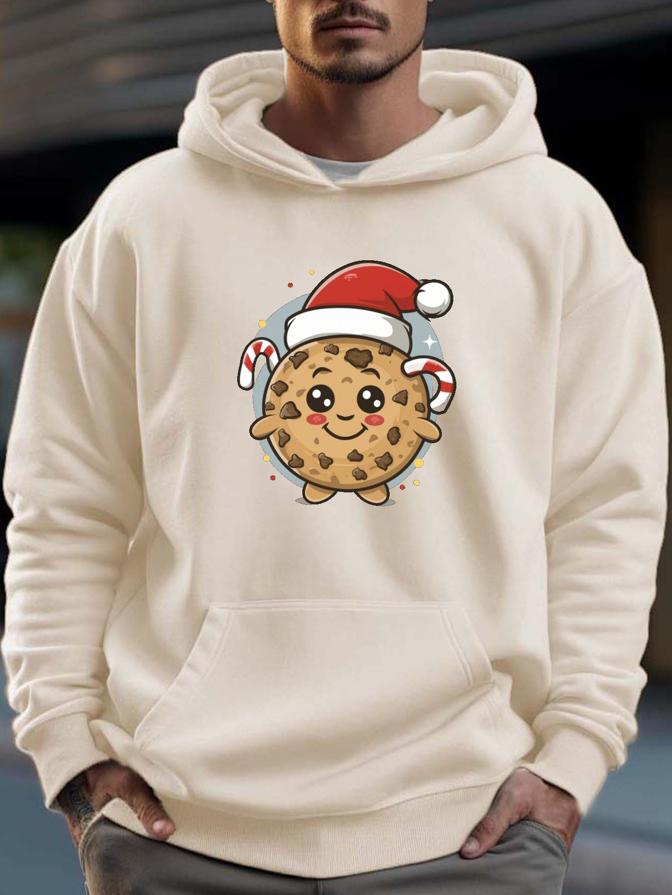 Plus Size Men's christmas Cookie Tester Print Sweatshirt - Temu