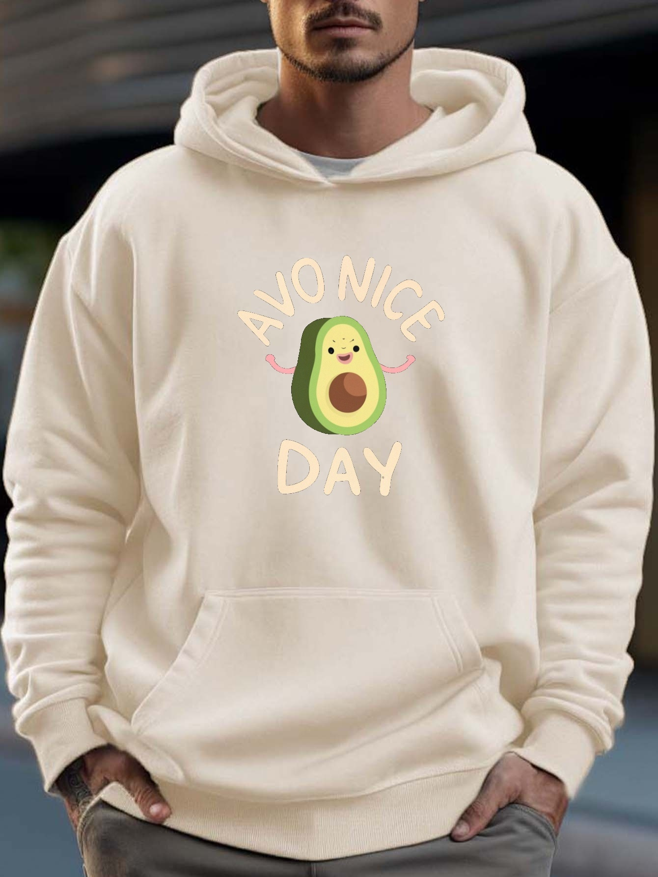 Avocado Print Men's Trendy Comfy Hoodie Casual Slightly - Temu