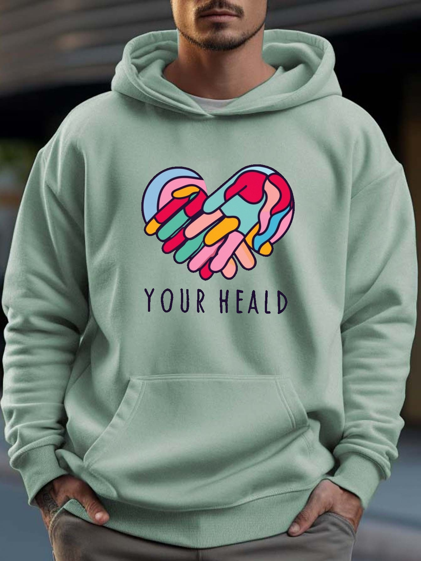 Heart Print Short Sleeve Hoodie Casual Hoodies Sweatshirt - Temu Canada