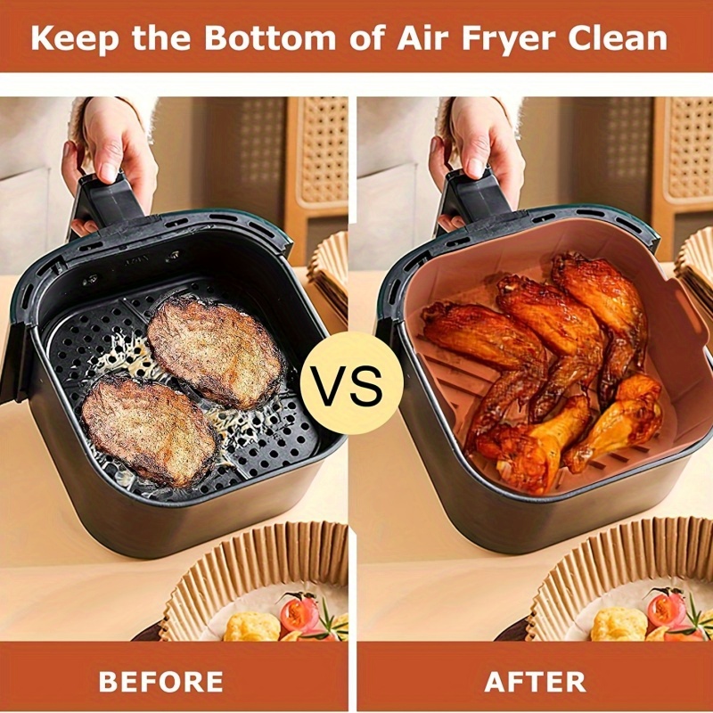  2Pcs Air Fryer Silicone Pot 8 Inch Silicone Air Fryer Liners  Basket Food Safe Non Stick Air Fryer Accessories Reusable Replacement  Parchment Air Fryer Liner Paper Fits 3.6 To 6.8QT Air