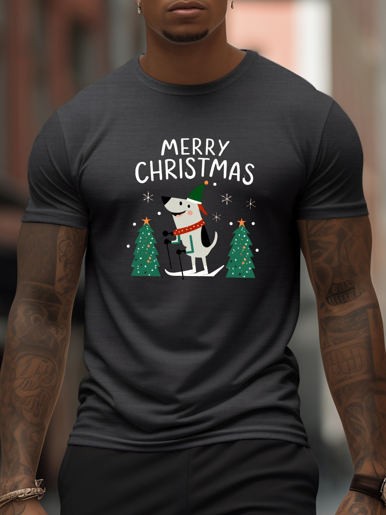 Impresión Hombre Navidad Camiseta Manga Larga Cuello Redondo - Temu Chile