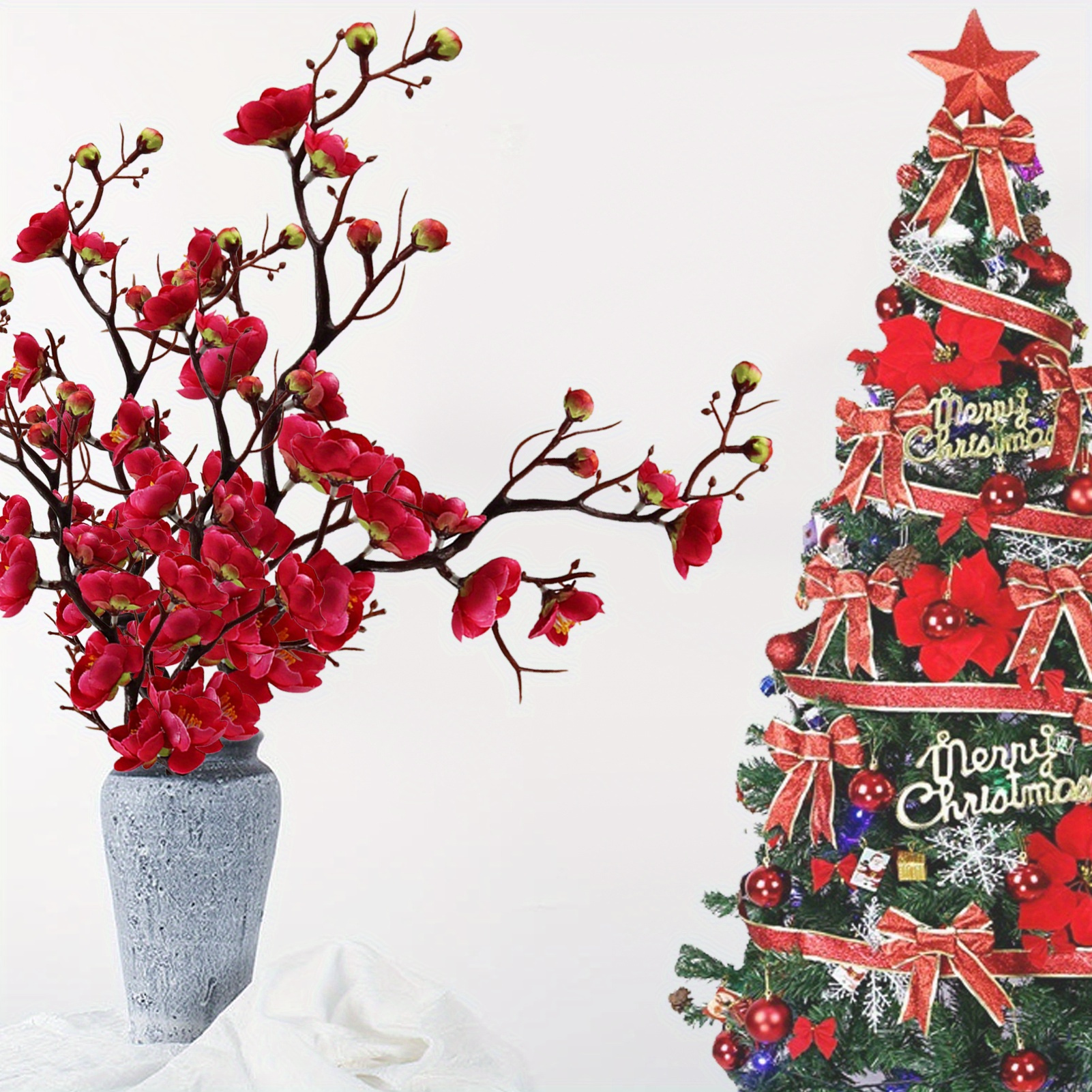 Christmas New Year DIY Floral Art Plant Red Berry Stems Branches Artificial  Flower - China Christmas Decoration and Christmas Ornament price