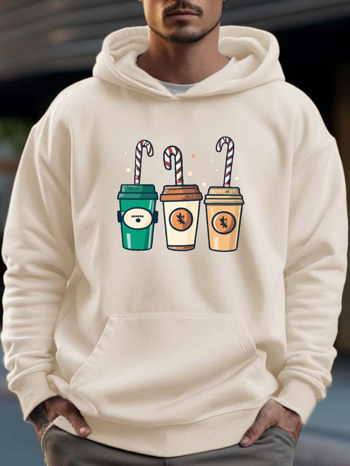 Cute Drink Print Hoodie Cool Hoodies Men Men s Casual Temu