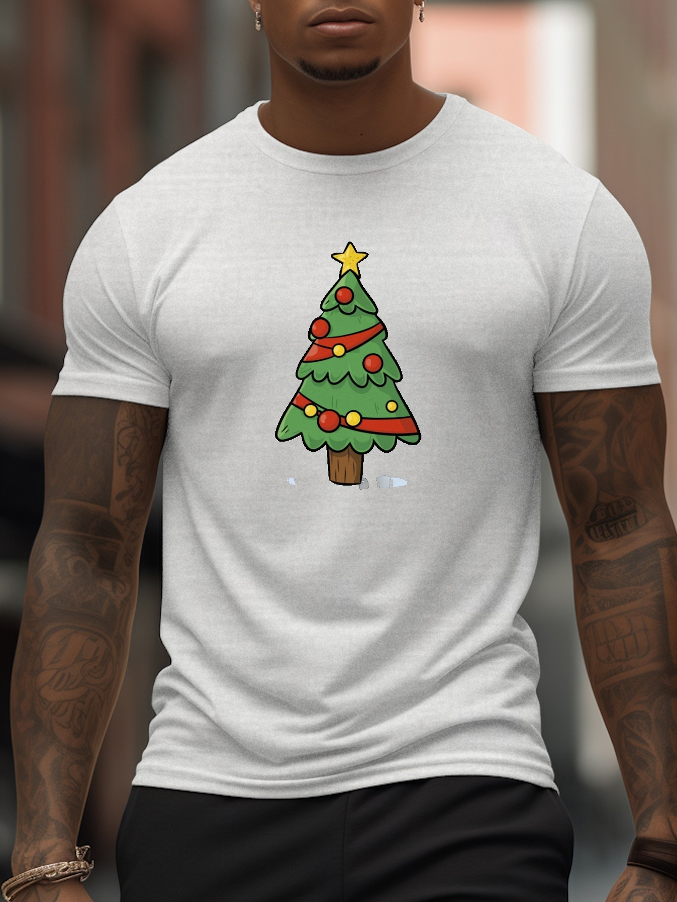 Impresión Hombre Navidad Camiseta Manga Larga Cuello Redondo - Temu Chile