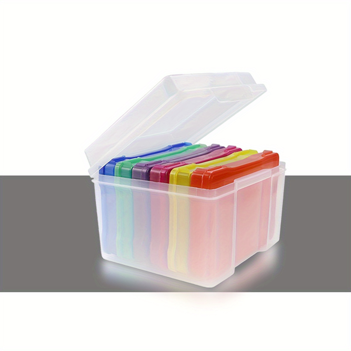5x7 Photo Storage Box, 6 Inner Cases, Clear Plastic Craft Keeper
