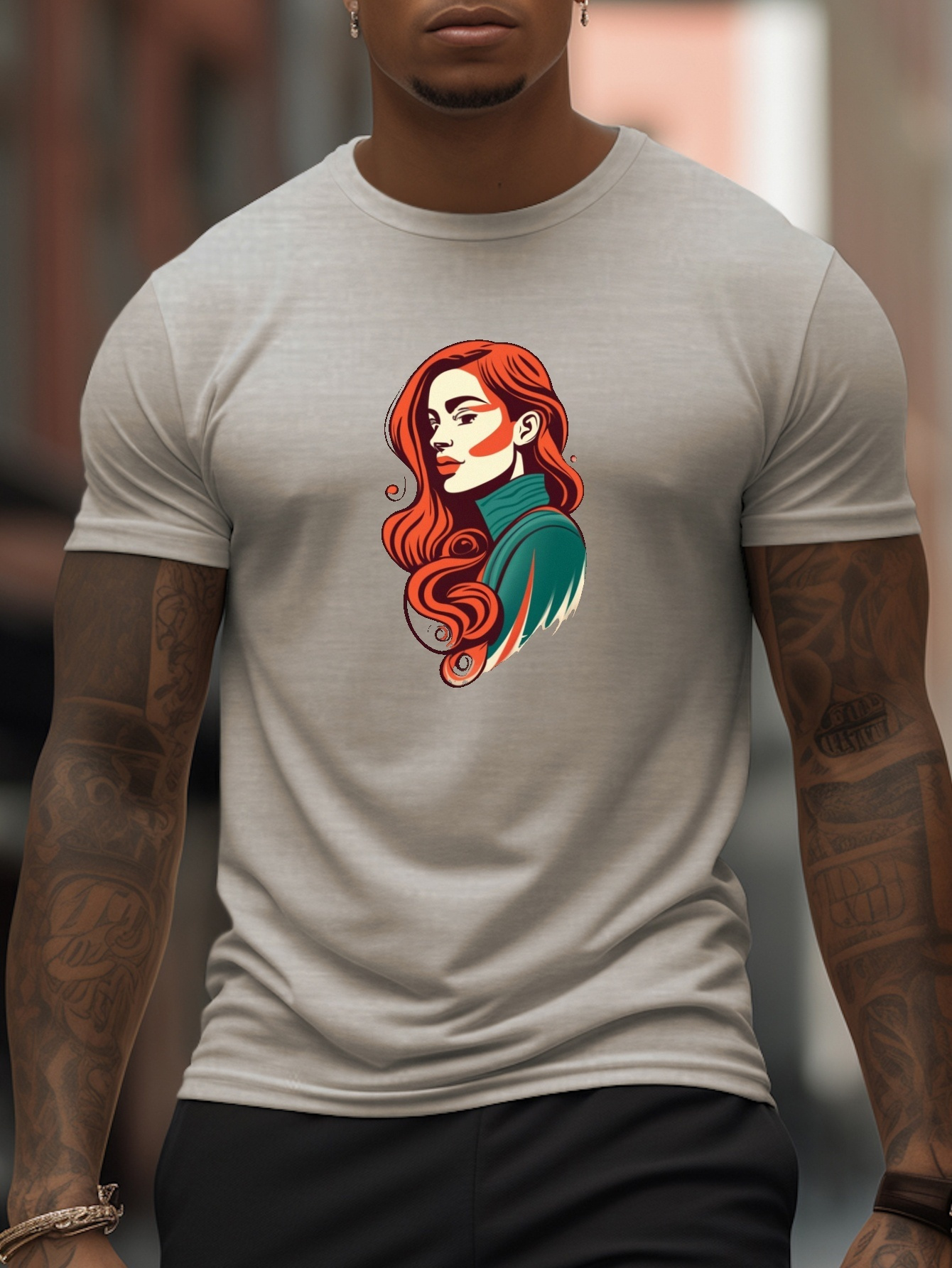 Redhead Girl Print T Shirt Tees Men Casual Short Sleeve T - Temu