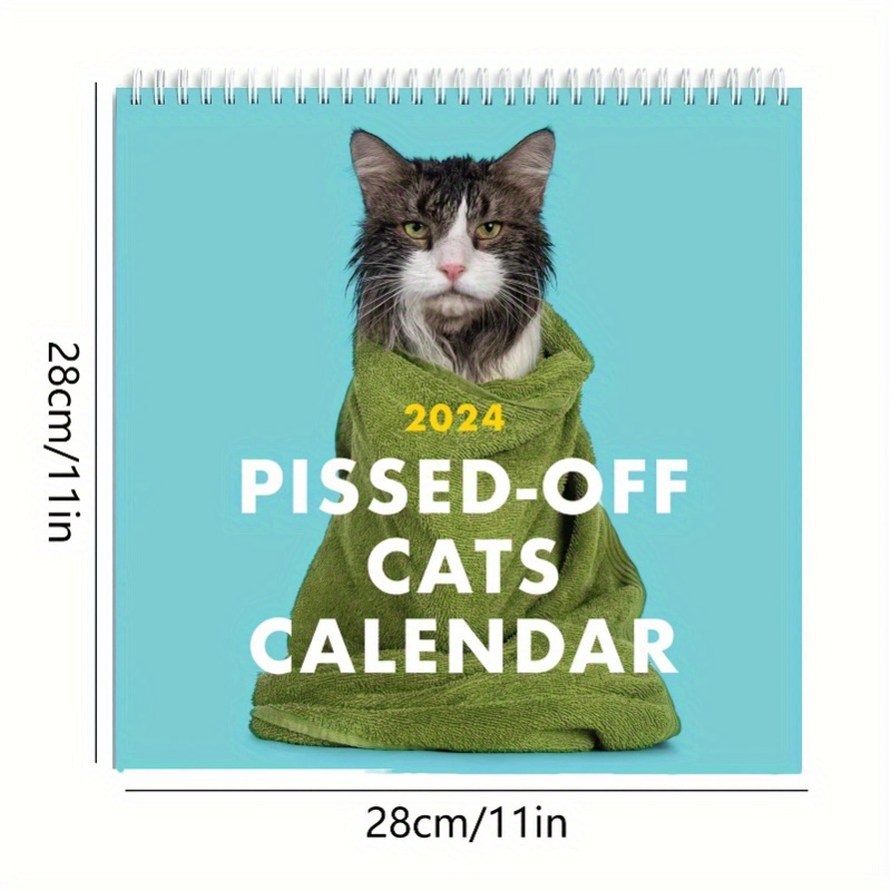 Cat Calendar 2024 Ugly Cat Art Painting Calendar Wall - Temu