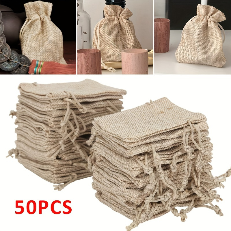 Jute Burlap Gift Bag 9x12cm Drawstring Pouches For Wedding Guest Jewelry,  And Crafts From Lanwaytrade, $15.07