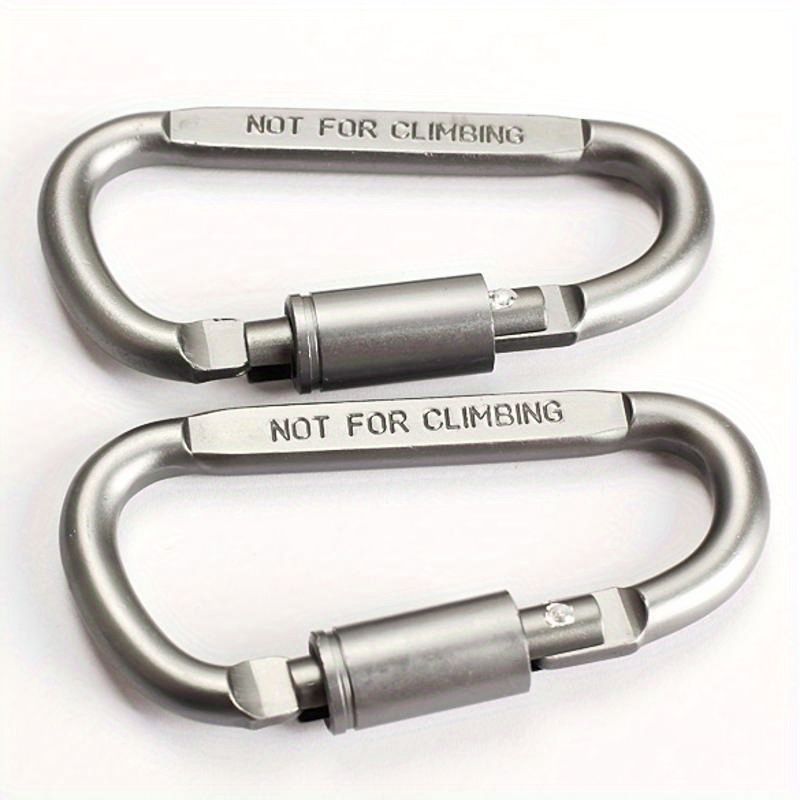 2pcs Aluminum D Ring Locking Buckle for Camping & Hiking