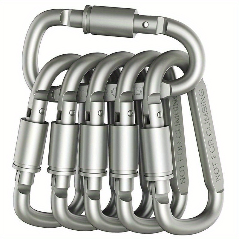 2pcs Aluminum D Ring Locking Buckle for Camping & Hiking