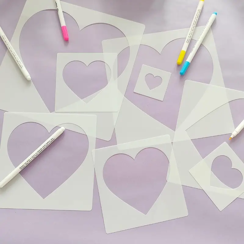 Large Heart Stencils Heart Stencils With Different Sizes - Temu