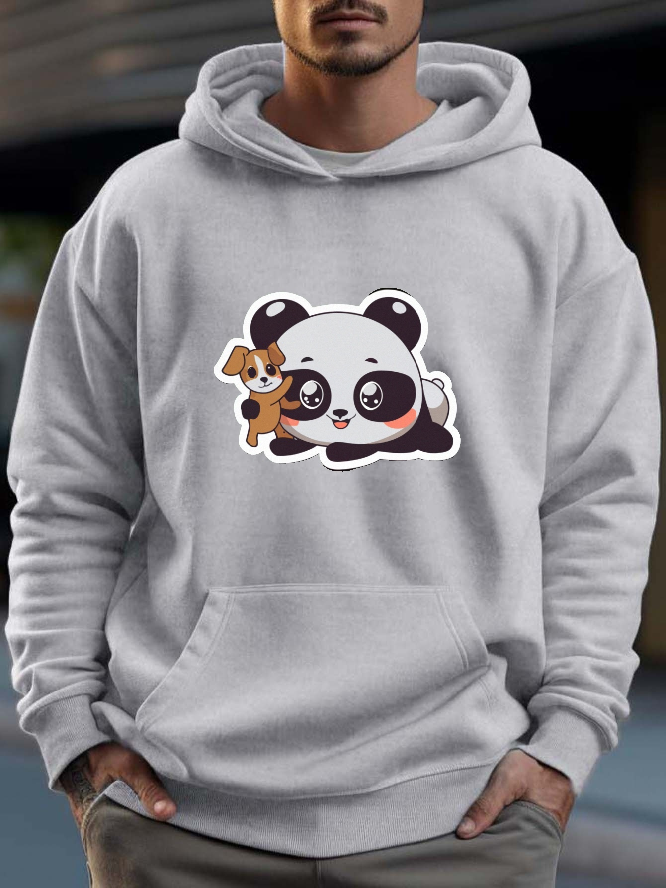 Panda print shop hoodie