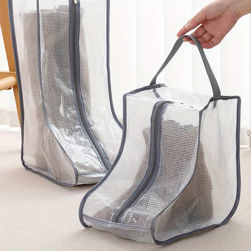 Juego de 12 bolsas transparentes para zapatos para viajes, grandes y  transparentes para almacenamiento de zapatos, bolsa organizadora con cuerda  para