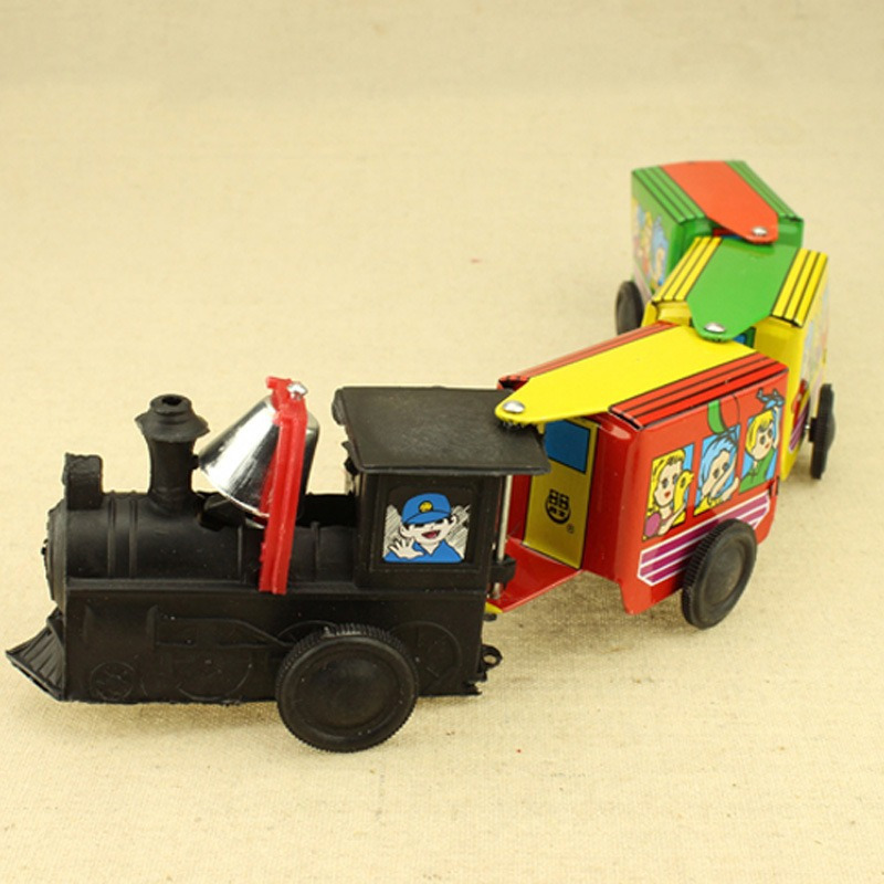 AMEIYUN Wind Up Toy MS638 Pole Tram Tin Toy Adulto Colección Retro Juguetes Fotografía Props Niños Regalo para Niños Niñas Padre-Hijo Interacción