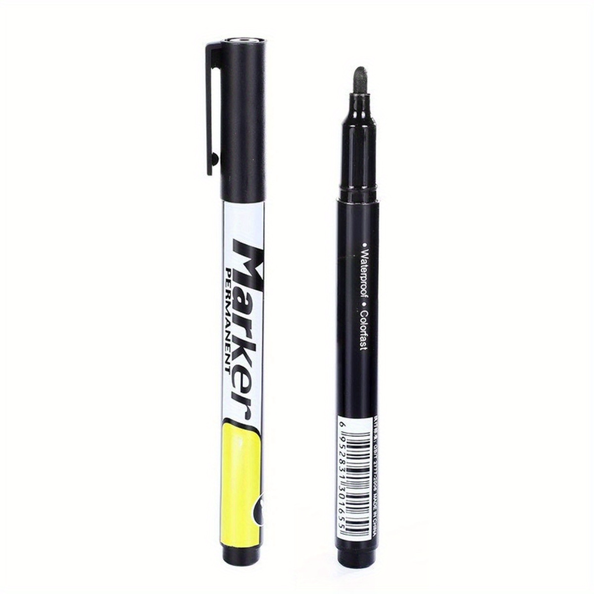 2pcs White Marker Pen Alcohol Paint Oily Waterproof Tire Painting Graffiti  Pens Permanent Gel Pen For Fabric Wood Pu Leather Marker