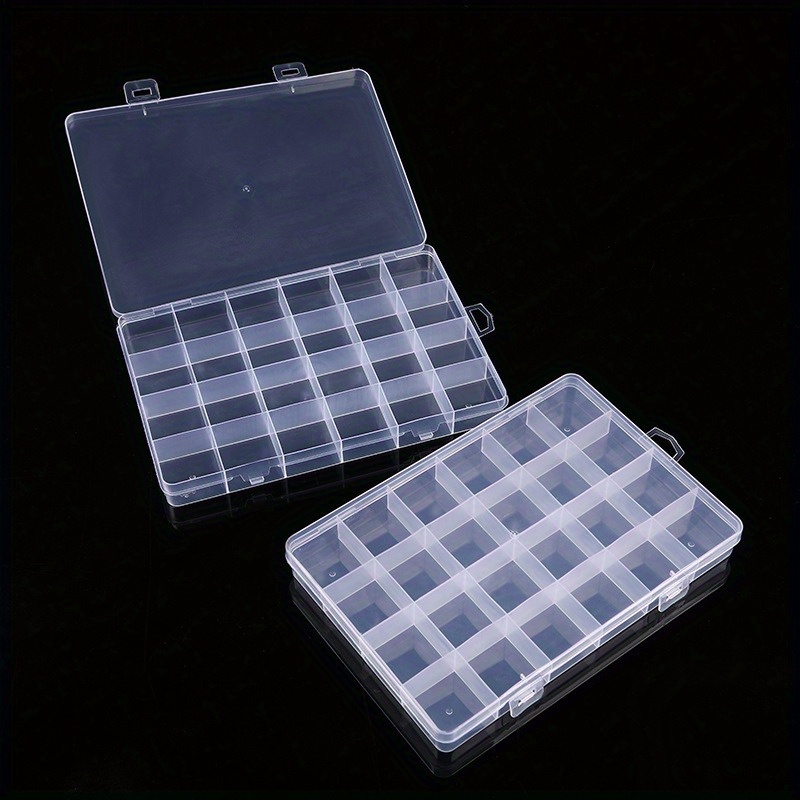 Transparent 10/15/24 Grid Storage Box Organizer