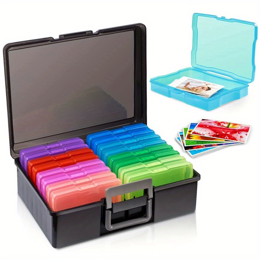 5X7 Inch Photo Storage Box Photo Organizer Picture Storage Containers  Multicolor Plastic Photo Craft Keeper Case 