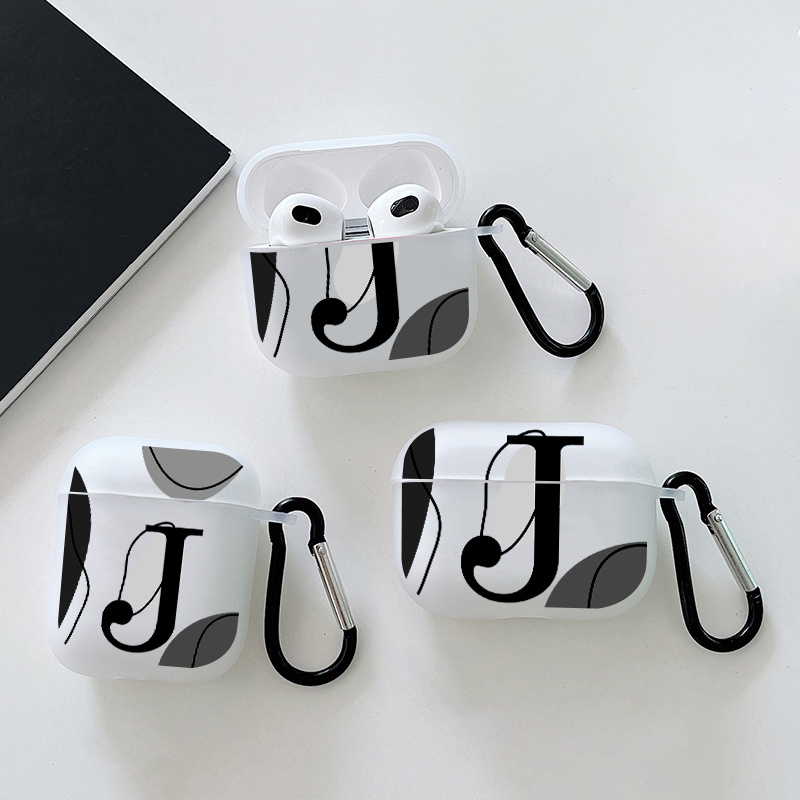 

J Graphic Pattern Earphone Case For Airpods1/2, Airpods3, Airpods Pro, Airpods Pro (2nd Generation), Christmas Halloween Deco/gift For Girlfriend, Boyfriend, Friend Or Yourself