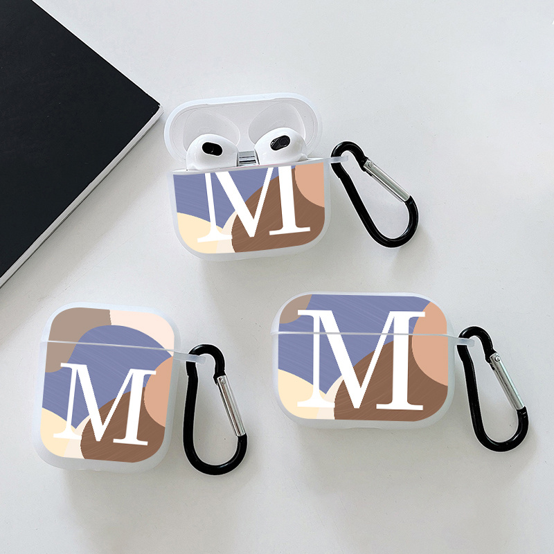 

M Graphic Earphone Case For Airpods 1/2/3, Airpods Pro 1/2, Eey Gift For Birthday, Girlfriend, Boyfriend, Friend Or Yourself Pattern Headphone Case