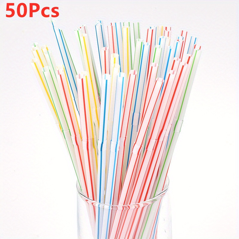 ALINK 10.5 Long Rainbow Colored Reusable Plastic Replacement Straws for  Tervis, Yeti, Signature, Starbucks Tumblers, Set of 10 with Cleaning Brush