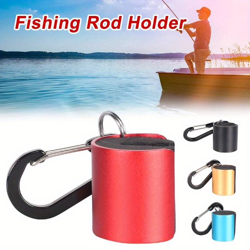 Creek Rod Clip with Keychain Fishing Rod Holder Clip Easy to Put in and  Take Out Light Weight Easily Install Accessory Fly Rod Holder black