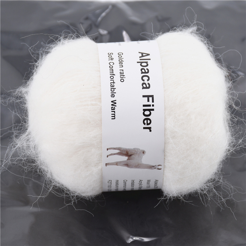Image of 5pcs Soft Alpaca Yarn For Knitting Scarf Long Plush Thick Crochet Fluffy Thin Wool Yarn For Crocheting Knit Sweater Shawl 1.76oz/pc