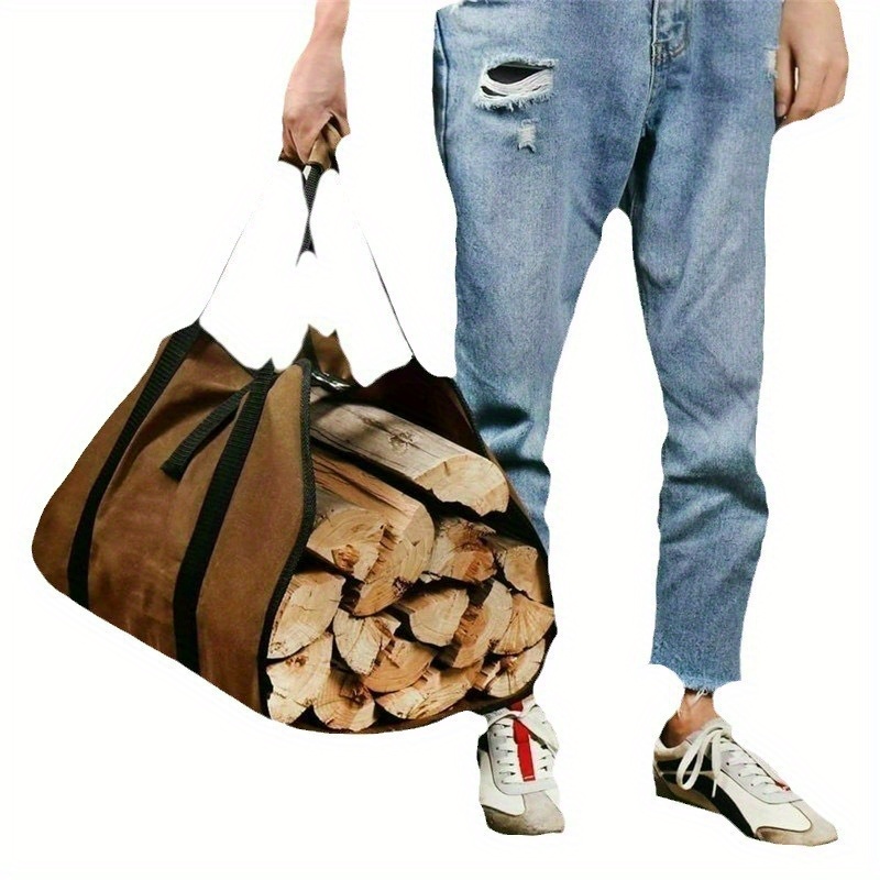 Outdoor Canvas Firewood Tote Log Carrier Holder Durable - Temu