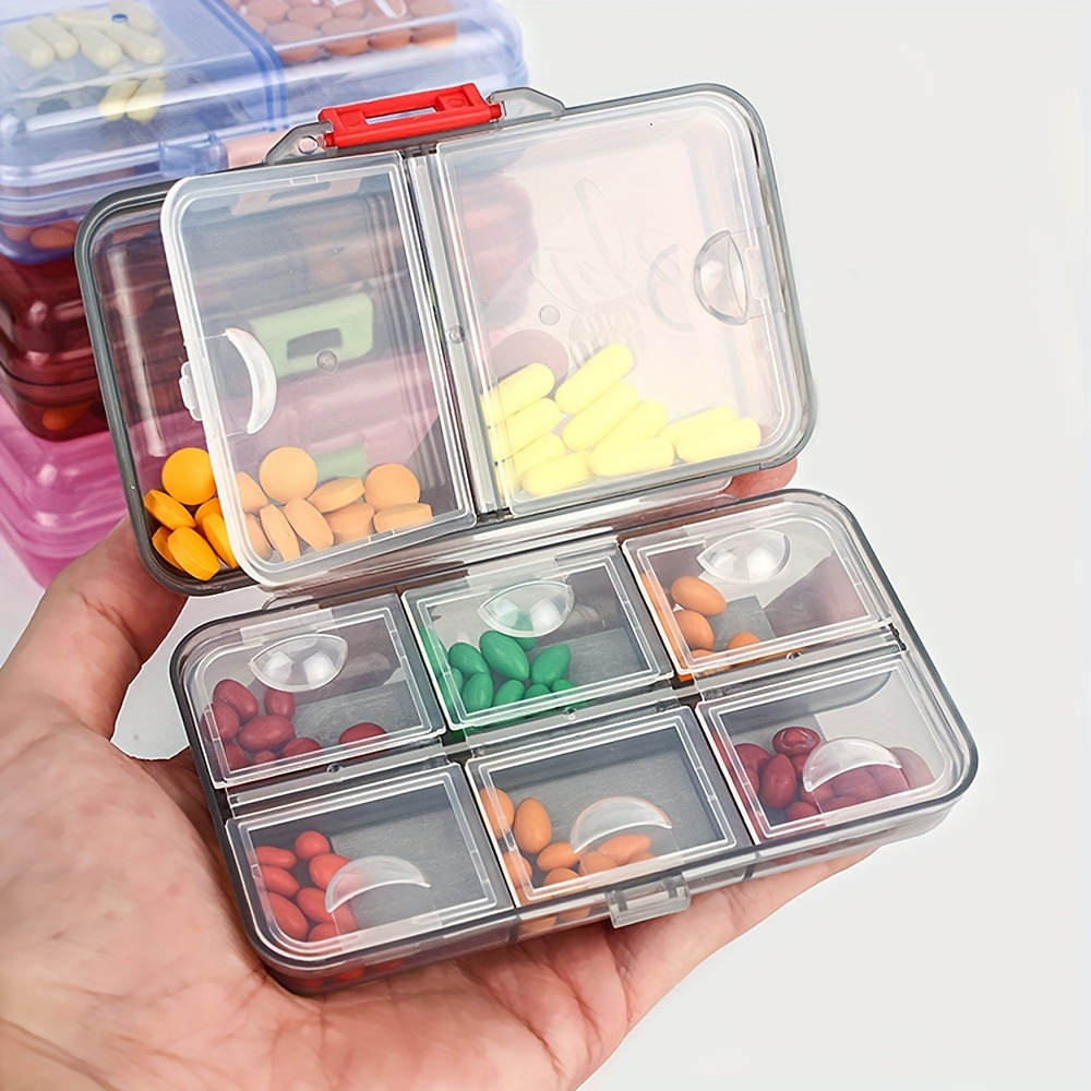 Meterk Pill Organizer Aluminum Alloy Weekly Pill Box For Travel 7