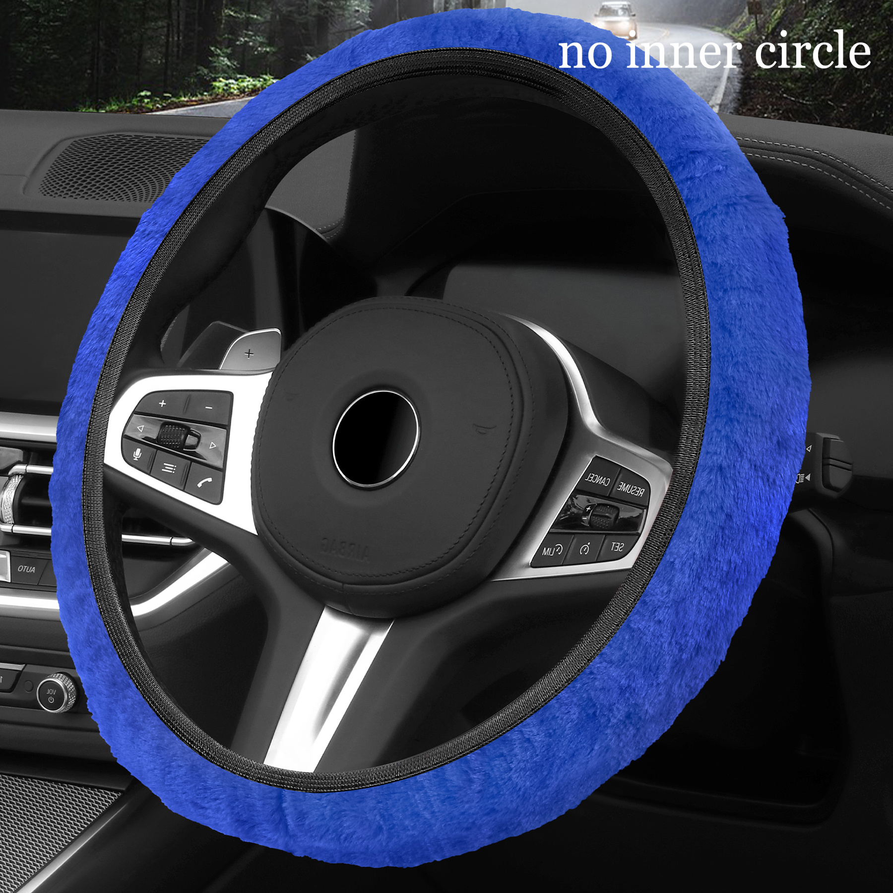 Microfiber Plush Steering Wheel Cover For Winter Warm And - Temu