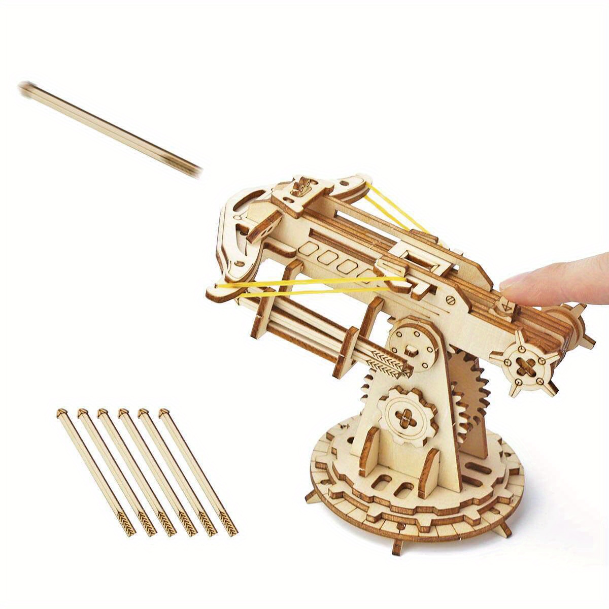 

Wooden Siege Puzzle Toy With Elastic Band Launcher, Creative Ornament, 3d Dimensional Puzzle