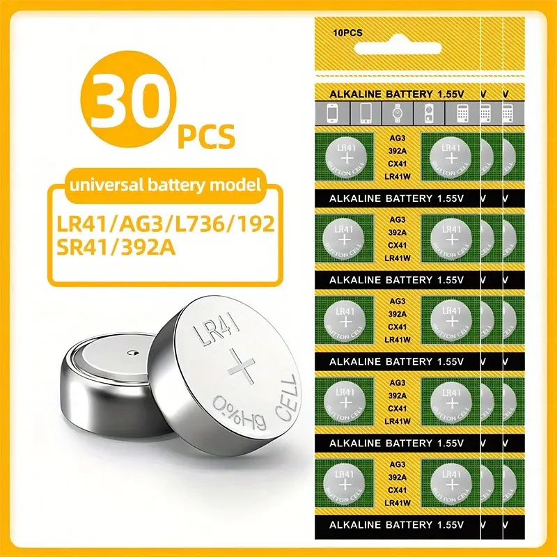 TXY 10PCS AG10 SG10 LR1130 LR54 L1131 SR1130 1.5V Button Coin Cell Battery  80mAh Long Lasting Cell Batteries for Watch Toys Remote