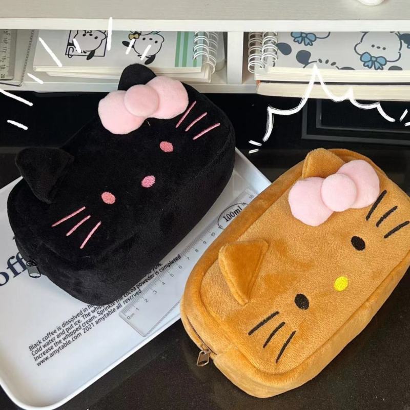 Sanrio Pu Large Capacity Pencil Case Kawaii Hello Kitty