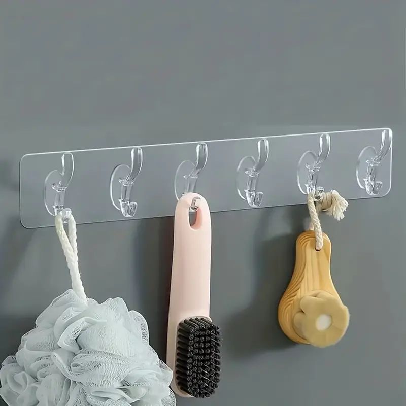 Plastic Clear Sticky Row Hook Waterproof Self Adhesive Row - Temu