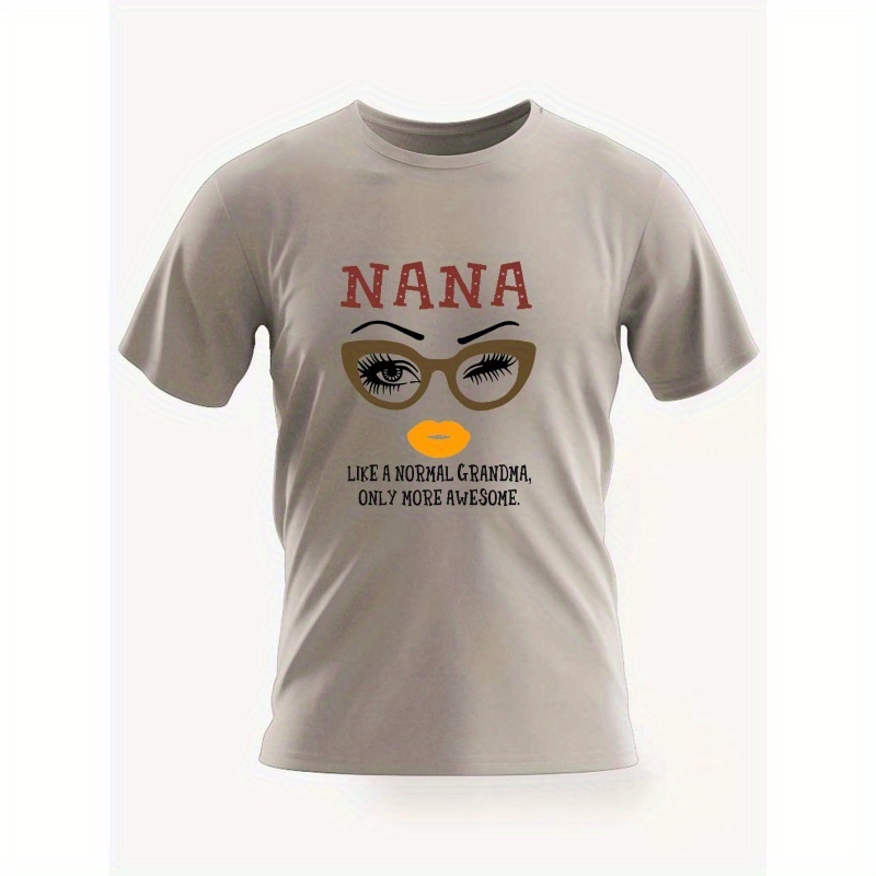 

Nana Print T-shirt For Men, Casual Short Sleeve Top, Men's Clothing