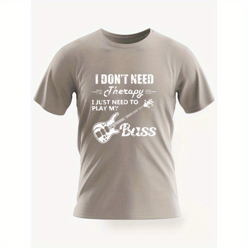 

Bass Print T Shirt, Tees For Men, Casual Short Sleeve T-shirt For Summer