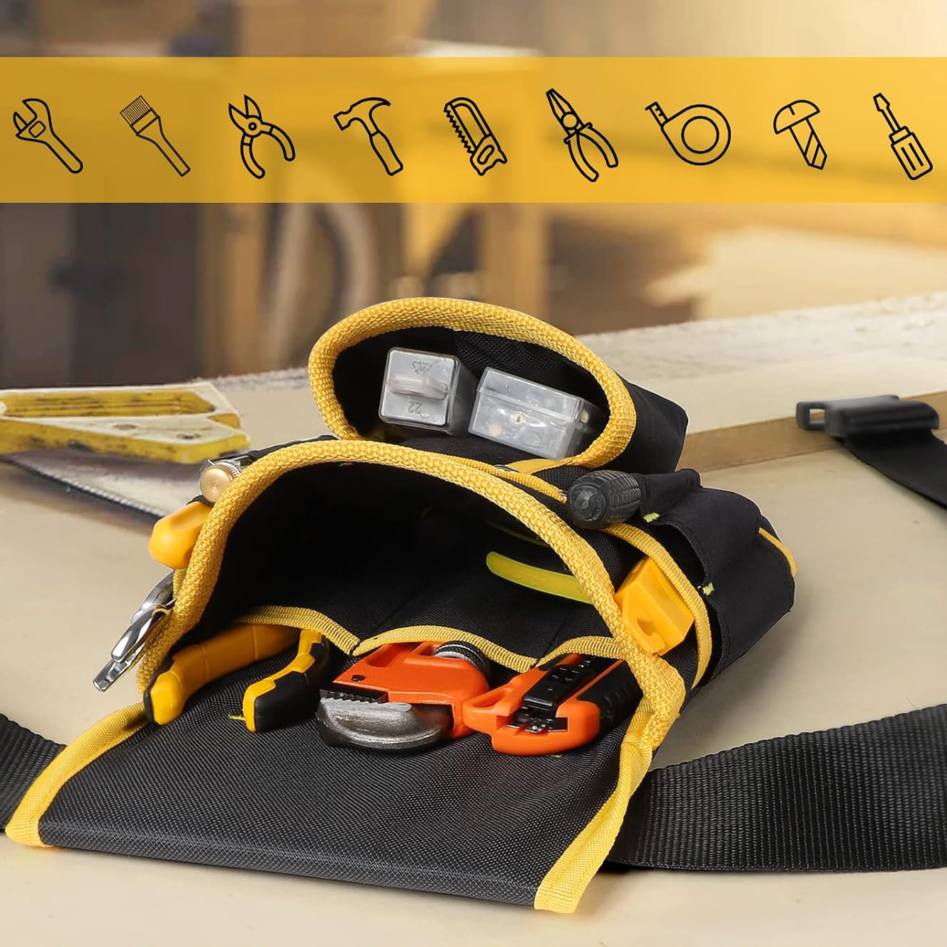 Bolsa de herramientas para electricista, bolsa de herramientas para  electricista, bolsa de cintura para electricista, accesorios para  electricista