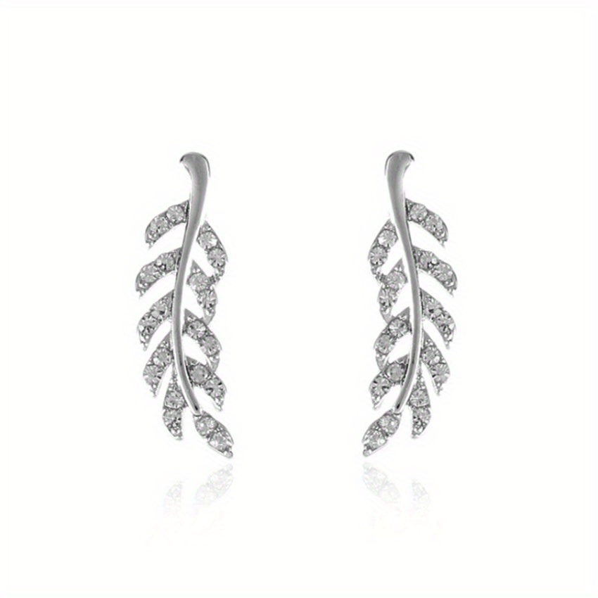 TEMU 1 Par de Aretes Simétricos y Adorables con Hoja Calada, Adiciones de Aretes de de /Plateada para Adorno de Oreja de Mujer