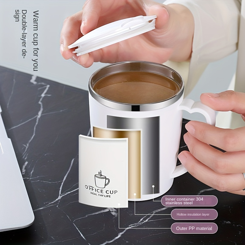 1pc stainless steel coffee mug lid 350ml 12oz coffee cups - Temu