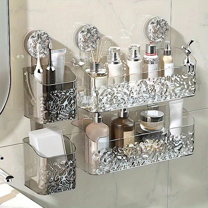 Suction Cup Shower Caddy Bathroom Shower Shelf Storage Basket Wall