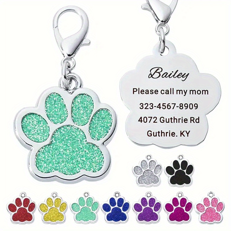 

[customized Products] Personalized Dog Id Tag For Pets Customizable Engraved Dog Name Tag - Slide On Cat Collar Id Tags Pet Tag, Perfect Christmas Gift