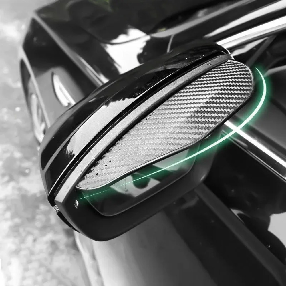 2PCS Smoke Visor Guards for Car Side Mirrors - Waterproof Carbon Fiber Auto  Rain Eyebrows for Cars, Trucks and SUVs - Universal Fit (Black)