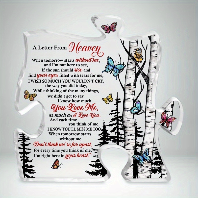TEMU 1pc, Elegant Memorial Table Centerpiece - Crystal Acrylic With Bereavement Gift Idea Thank You Gift, Art Craft Ornament Gift, Aesthetic Decor,
