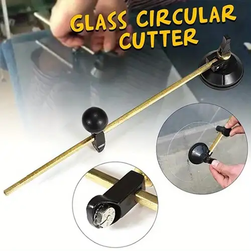 Cionyce Circle Glass Cutter 11.81 Max. Round Dia Adjustable Circular Glass  Cutter with Suction Cup