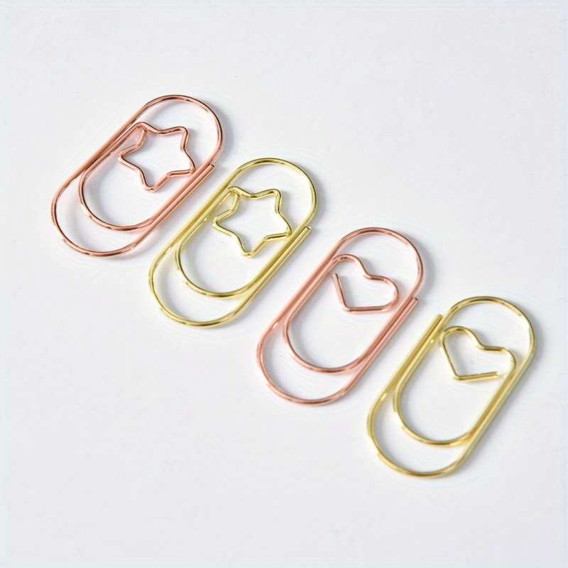 Cute Mini Styling Paper Clip Star/heart Shape Paper Clip Temu Canada