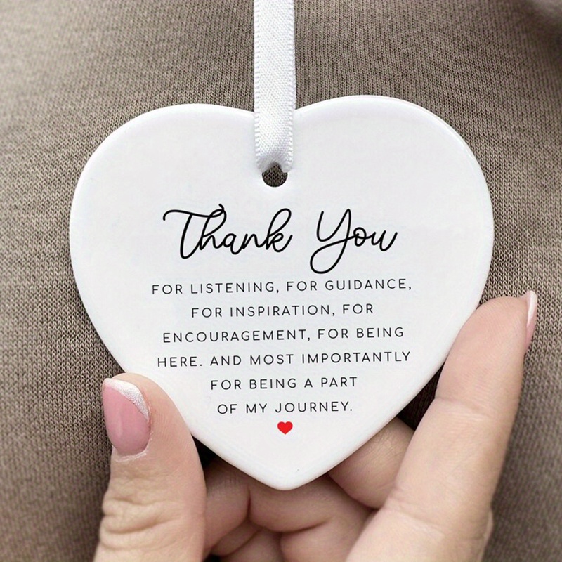 

1pc Thank You Keepsake, Personalised Thank Say Thank You, Ceramic Heart Keepsake, Home Decor, Scene Decor, Theme Party Decor