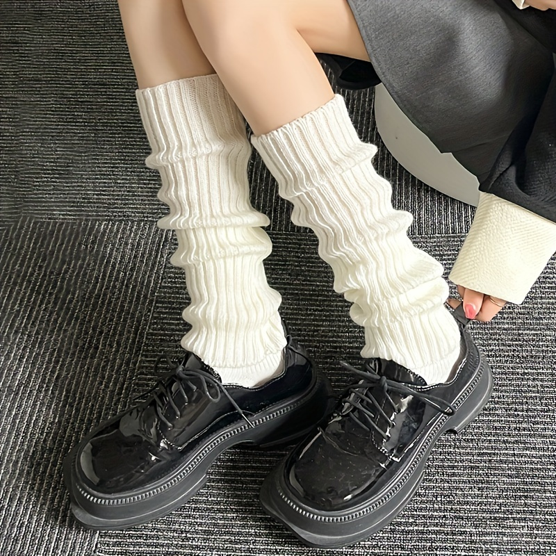 Women Ankle Leg Warmer Long Socks Cosplay Knit Boot Cuff Students Preppy  Style