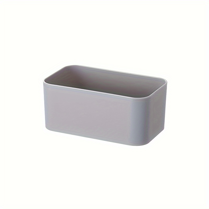 1pc   box wall mounted punch free   non trace organizer for bathroom toiletry living room remote   holder gray white details 2