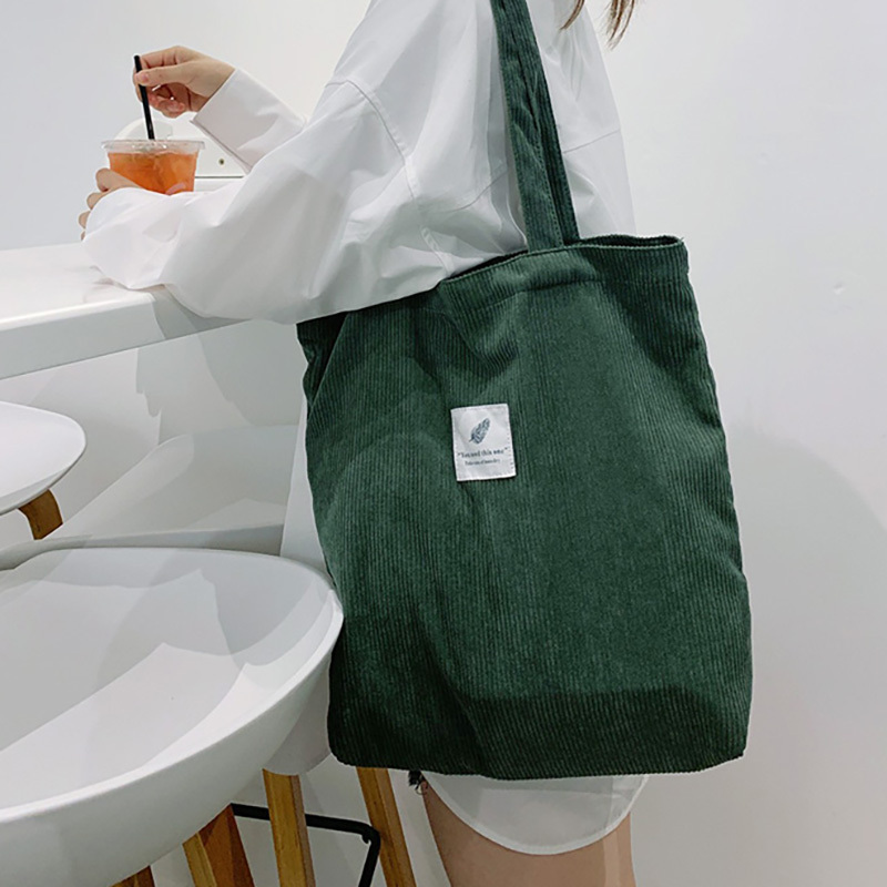 

Trendy Corduroy All-match Tote Bag, Portable Large Capacity Shoulder Bag, Perfect Underarm Bag For Commuting And Shopping