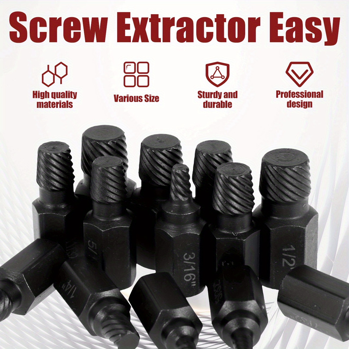 Screw Extractor Kit Alloy Steel Damaged Screw Remover Set - Temu