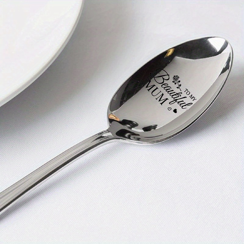 To My Beautiful Mum Engraved Spoon Coffee Spoon For Cafe - Temu